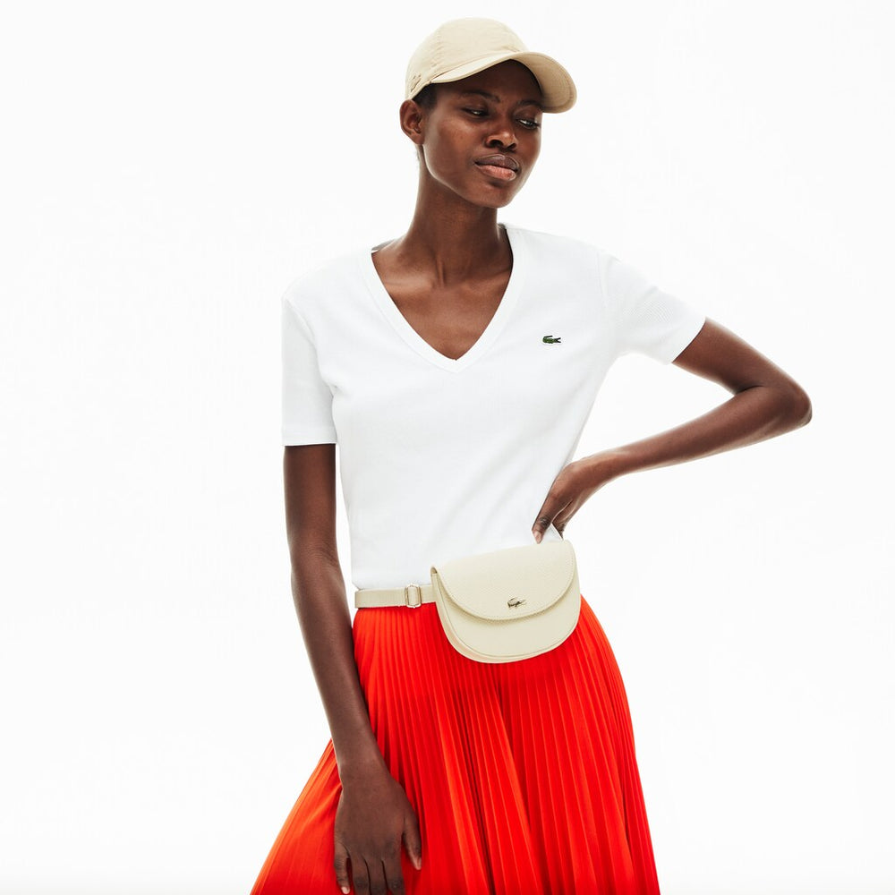 Womens Wo  Chantaco Leather Belt Bag | Lacoste Fog • D47