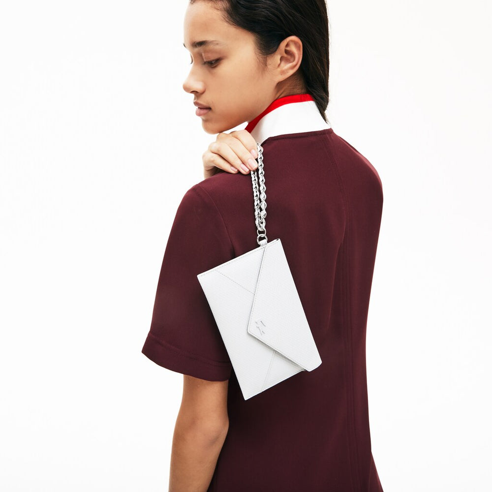 Womens Wo  Chantaco Chain Leather Envelope Wallet | Lacoste Lunar Rock • D48