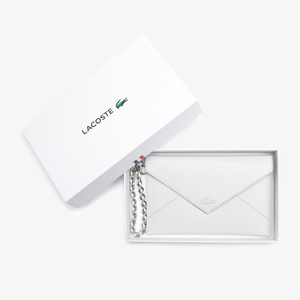 Womens Wo  Chantaco Chain Leather Envelope Wallet | Lacoste Lunar Rock • D48