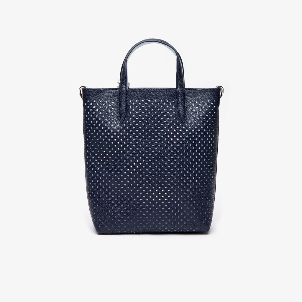 Womens Wo  Anna Removable Pouch Perforated Vertical Tote | Lacoste Dark Sapphire Illusion Bl • D90
