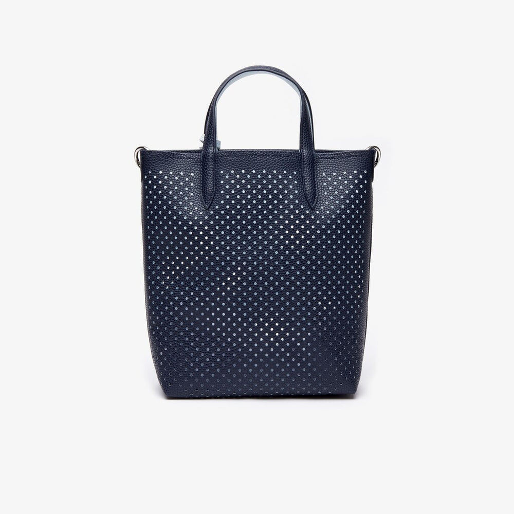 Womens Wo  Anna Removable Pouch Perforated Vertical Tote | Lacoste Dark Sapphire Illusion Bl • D90