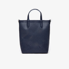 Womens Wo  Anna Removable Pouch Perforated Vertical Tote | Lacoste Dark Sapphire Illusion Bl • D90