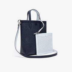 Womens Wo  Anna Removable Pouch Perforated Vertical Tote | Lacoste Dark Sapphire Illusion Bl • D90