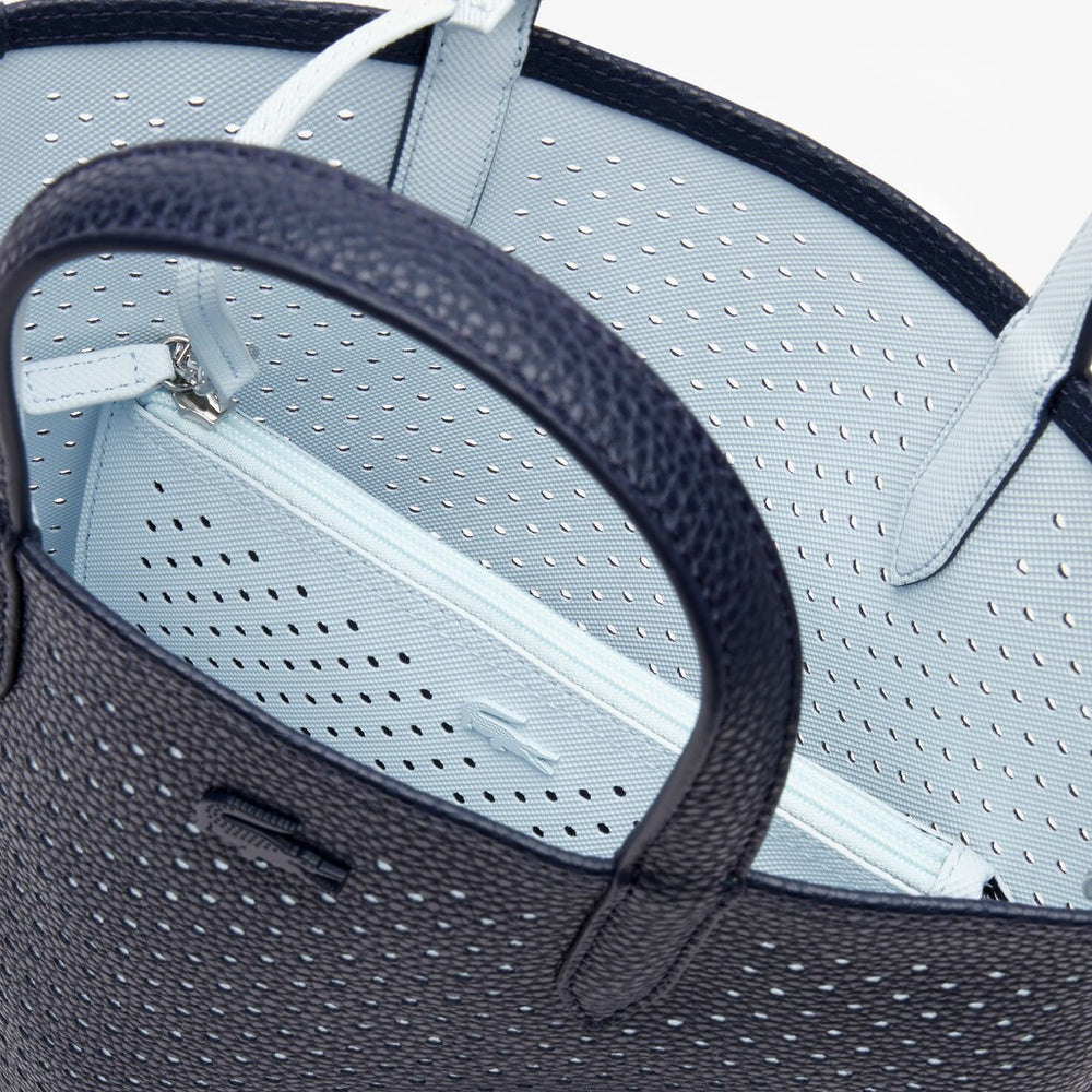 Womens Wo  Anna Removable Pouch Perforated Vertical Tote | Lacoste Dark Sapphire Illusion Bl • D90