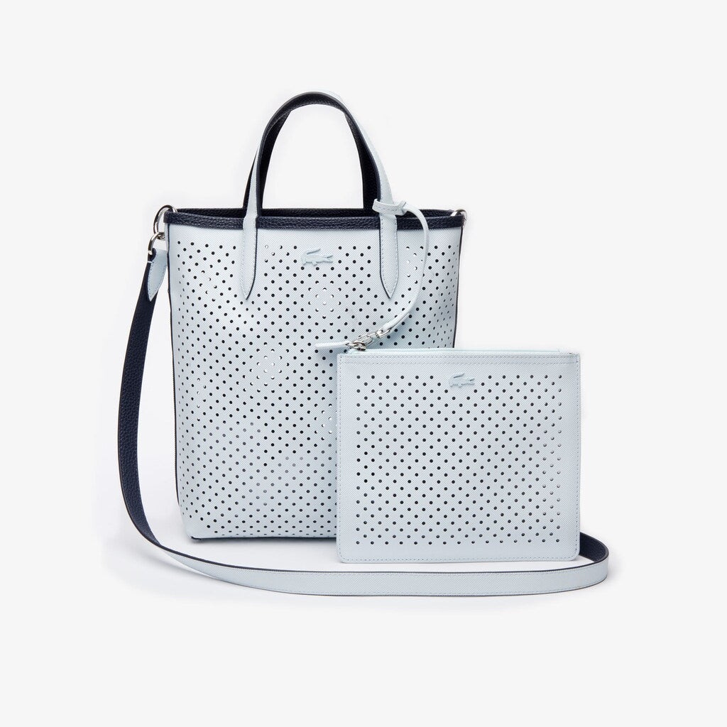 Womens Wo  Anna Removable Pouch Perforated Vertical Tote | Lacoste Dark Sapphire Illusion Bl • D90