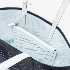 Womens Wo  Anna Removable Pouch Perforated Reversible Tote | Lacoste Dark Sapphire Illusion Bl • D90