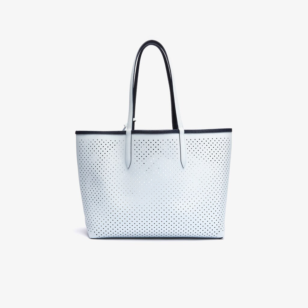 Womens Wo  Anna Removable Pouch Perforated Reversible Tote | Lacoste Dark Sapphire Illusion Bl • D90