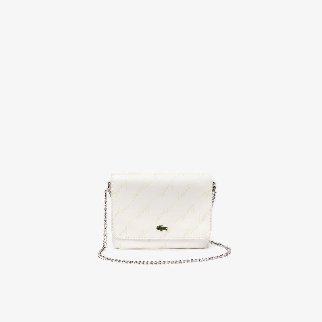 Womens Wo  Flap Bag with Chain Strap | Lacoste Marshmallow • A56