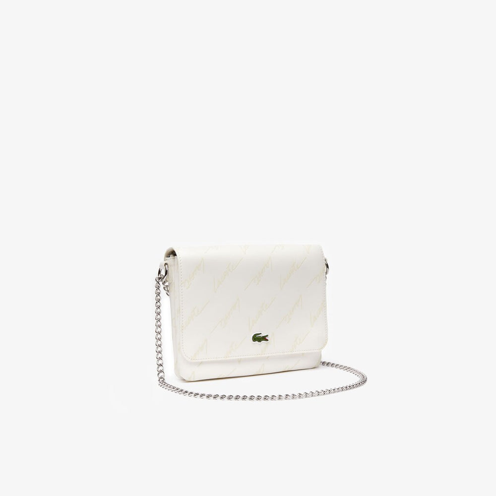 Womens Wo  Flap Bag with Chain Strap | Lacoste Marshmallow • A56
