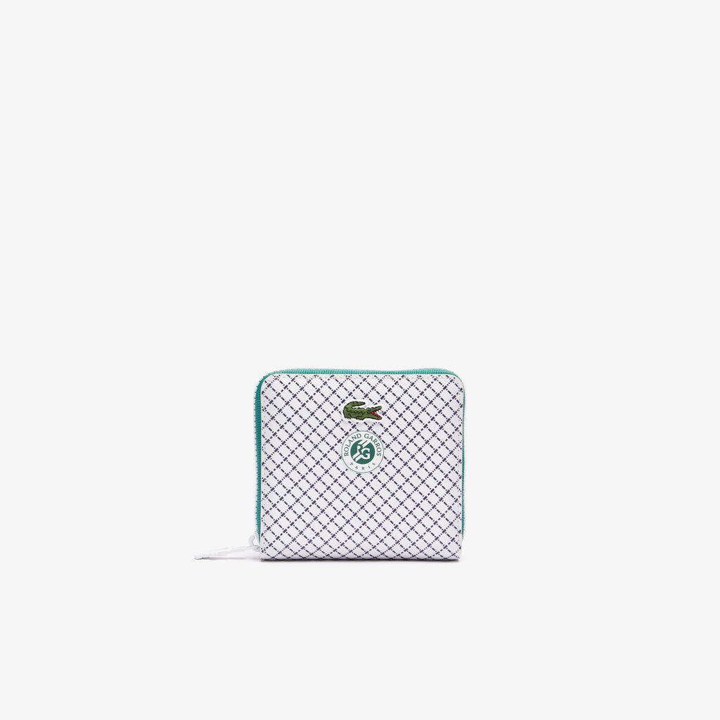 Womens Wo  Roland Garros Panama Hat Print Small Zippered Wallet | Lacoste Panama • E43