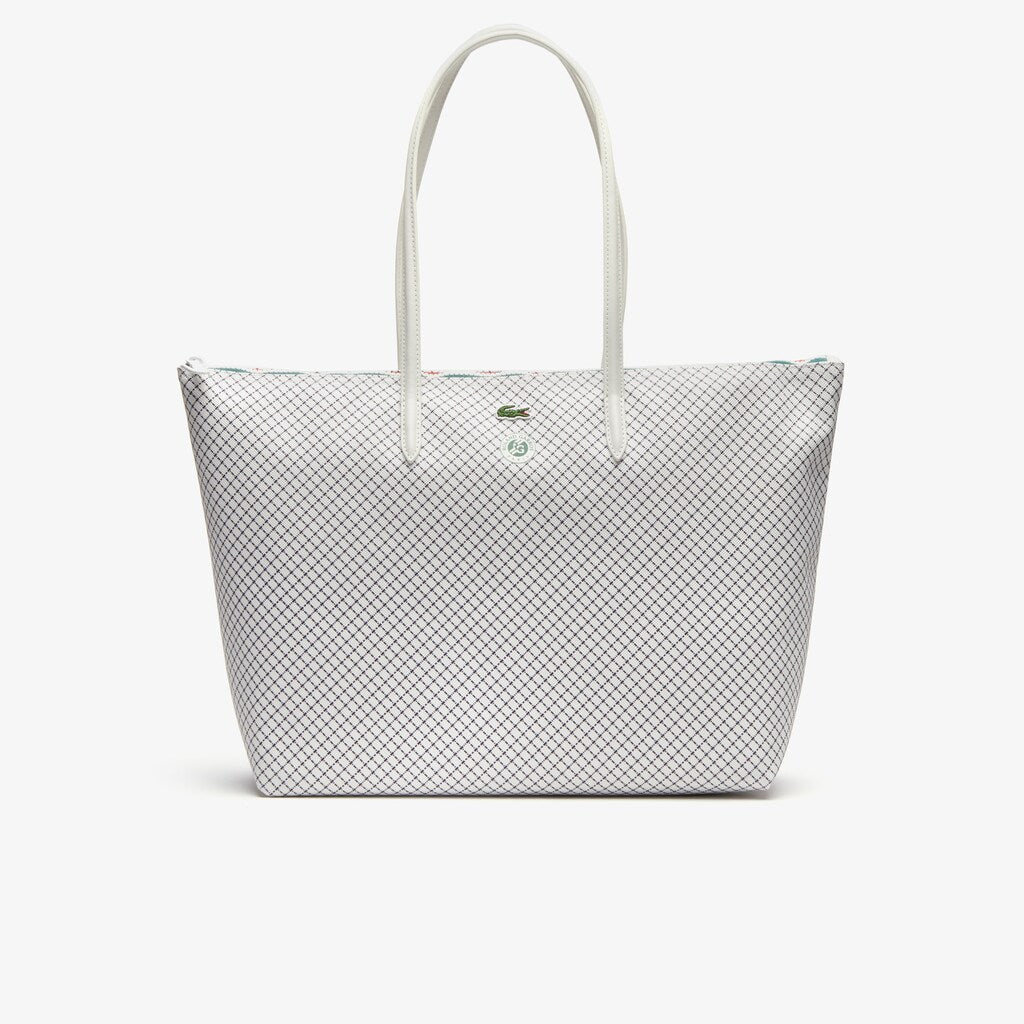 Womens Wo  Roland Garros Panama Hat Print Zippered Tote | Lacoste Panama • E43