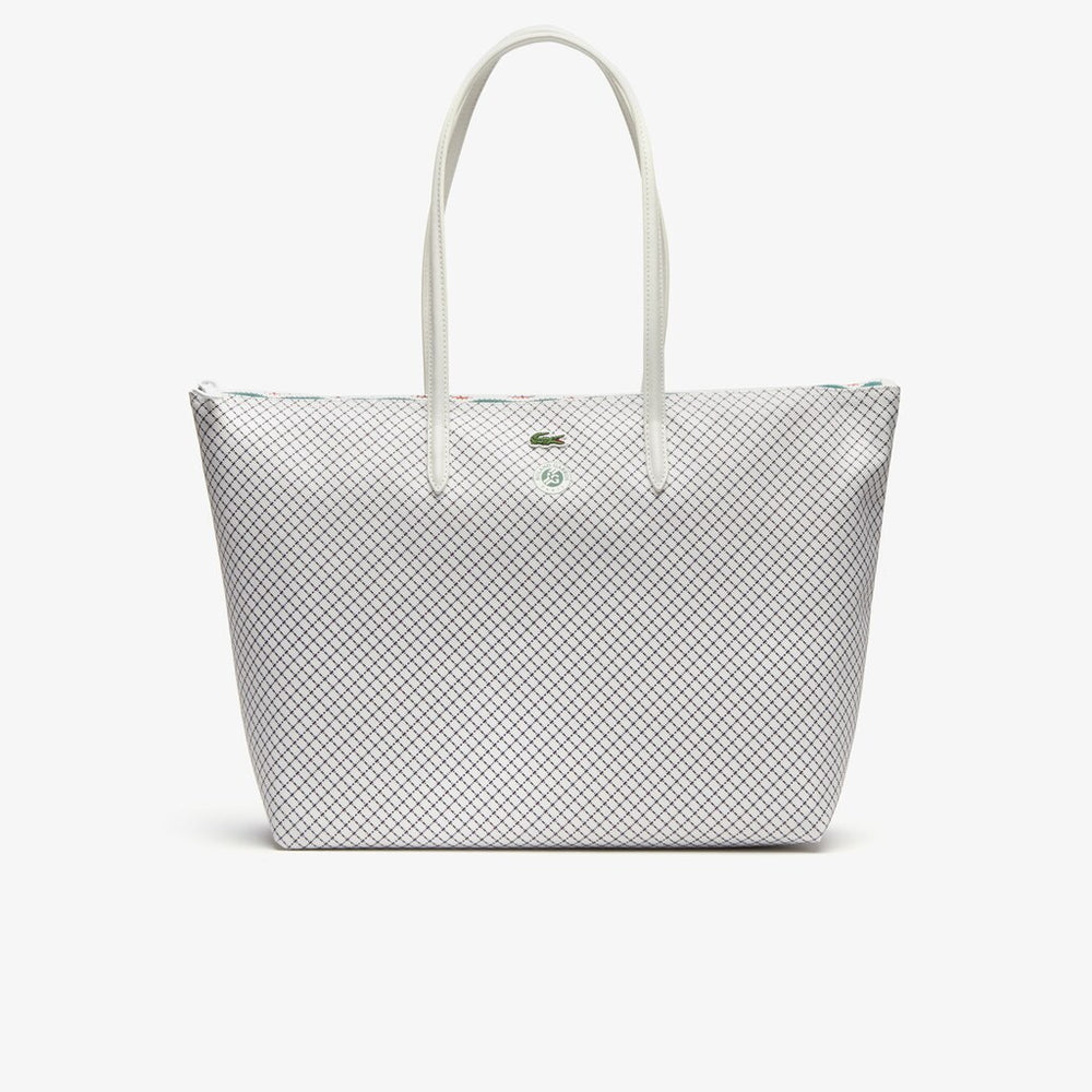 Womens Wo  Roland Garros Panama Hat Print Zippered Tote | Lacoste Panama • E43