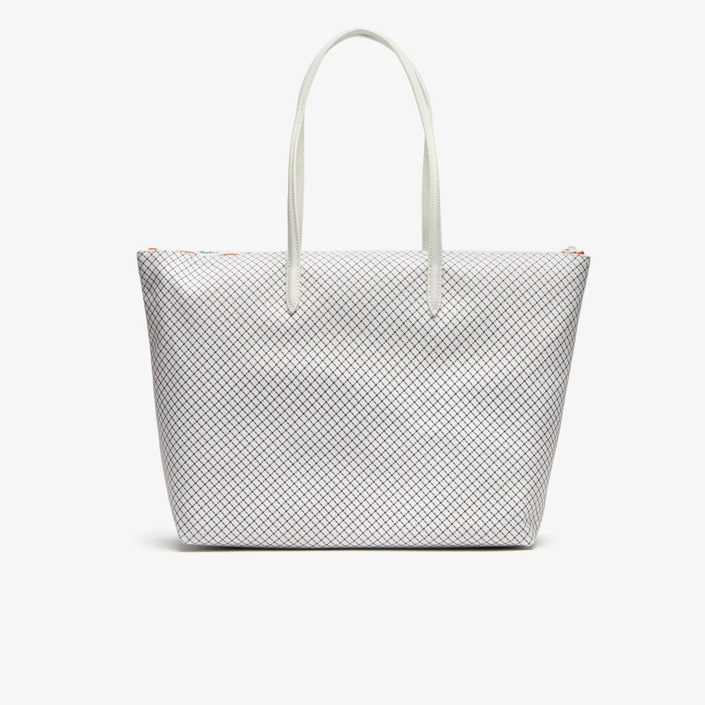 Womens Wo  Roland Garros Panama Hat Print Zippered Tote | Lacoste Panama • E43