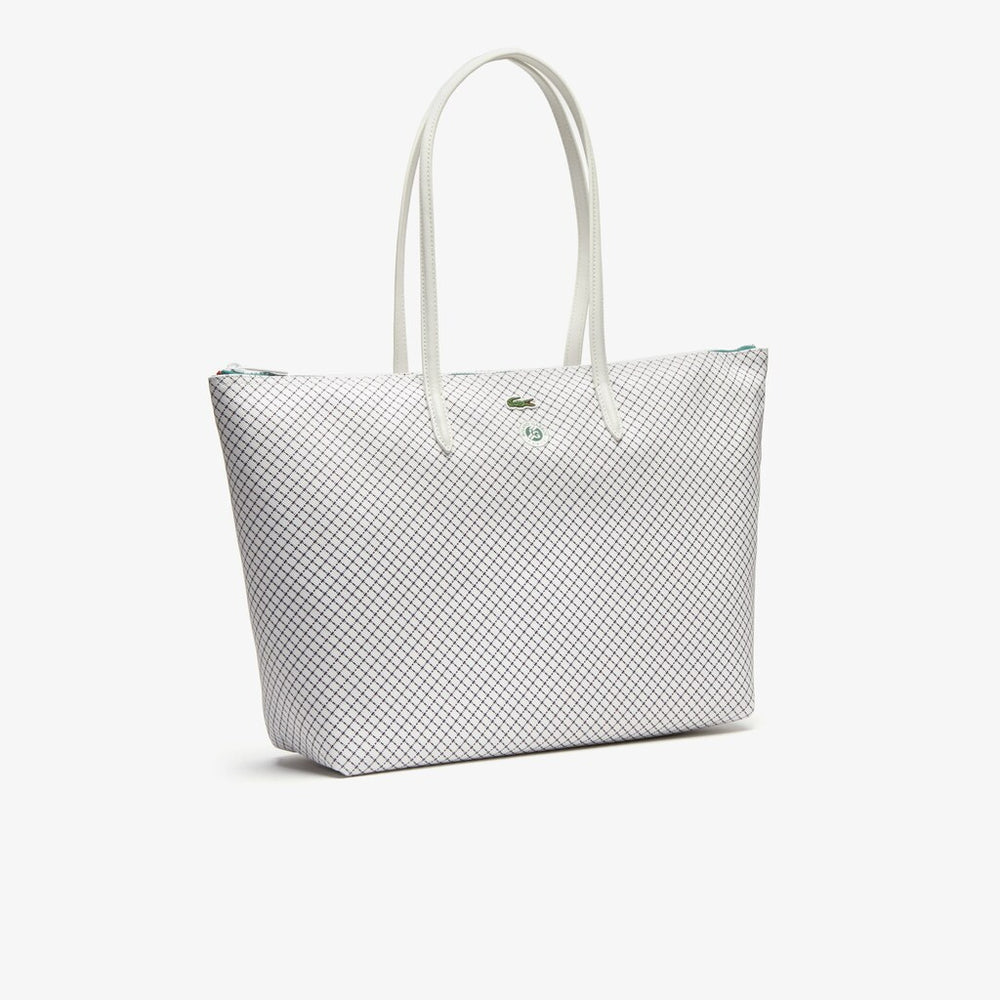 Womens Wo  Roland Garros Panama Hat Print Zippered Tote | Lacoste Panama • E43