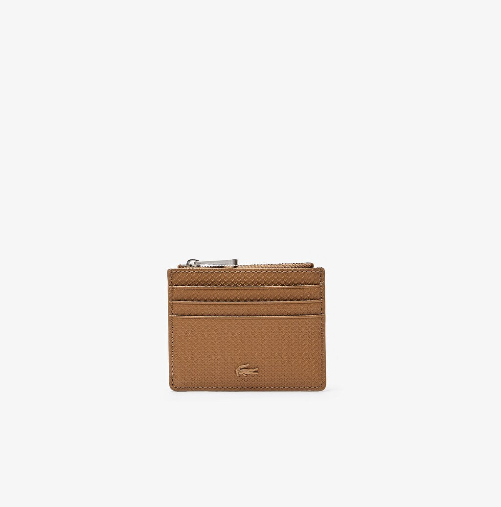 Mens   Chantaco Matte Piqué Leather Zip 6 Card Holder | Lacoste Otter • D54