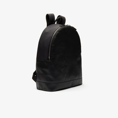 Mens   L.12.12 Signature Leather Zip Backpack | Lacoste Black • 000