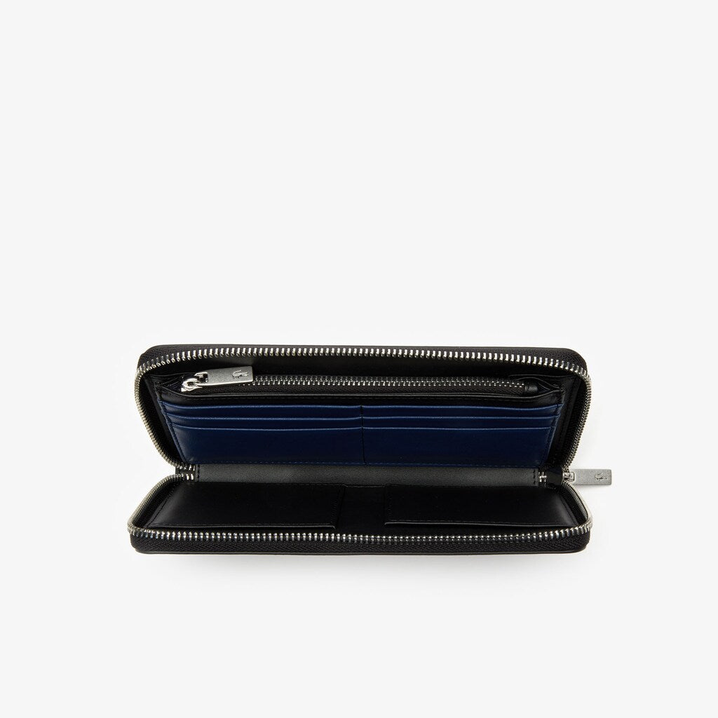 Mens   Fitzgerald Multicolour Branded Leather Wallet | Lacoste Black Blue Depths Multico • E14
