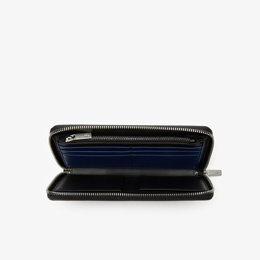 Mens   Fitzgerald Multicolour Branded Leather Wallet | Lacoste Black Blue Depths Multico • E14