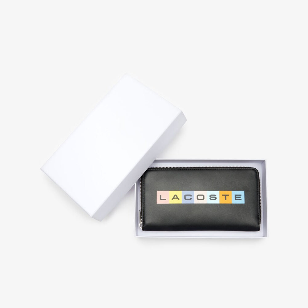 Mens   Fitzgerald Multicolour Branded Leather Wallet | Lacoste Black Blue Depths Multico • E14