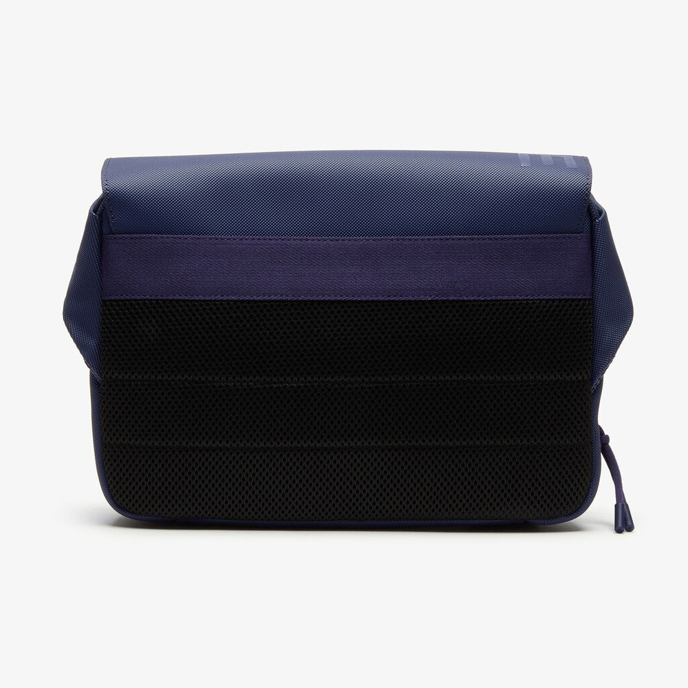 Mens   L.12.12 Clipped Flap Adjustable Shoulder Strap Small Pouch | Lacoste Blue Depths • D55