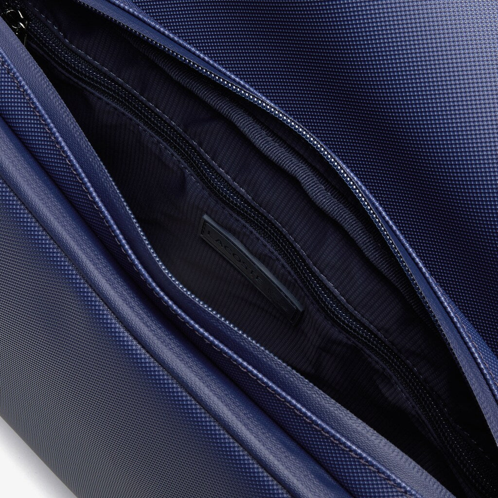 Mens   L.12.12 Clipped Flap Adjustable Shoulder Strap Small Pouch | Lacoste Blue Depths • D55