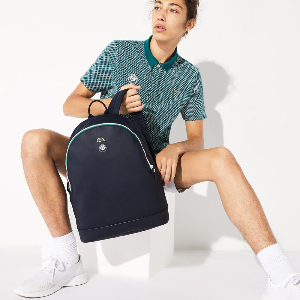 Mens   Roland Garros Nylon Backpack | Lacoste Peacoat Verdant Green Mol • E44