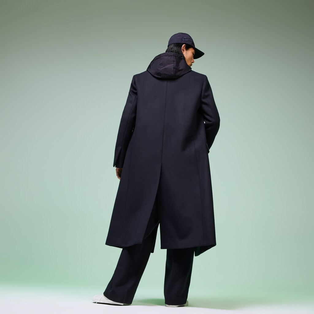 Mens   Fashion Show Double-Breasted Coat | Lacoste Navy Blue • 166