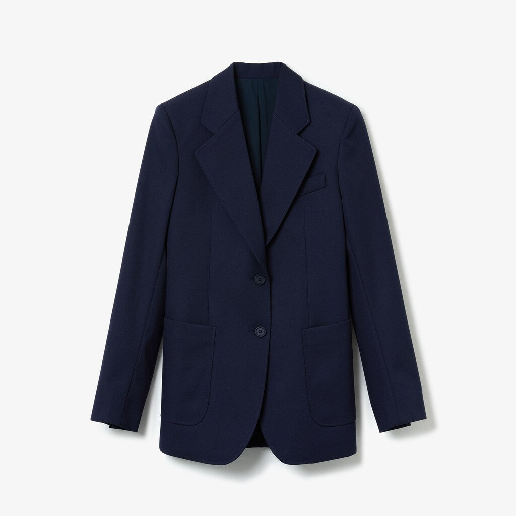 Womens Wo  Fashion Show Solid Wool Blend Blazer | Lacoste Navy Blue • 166