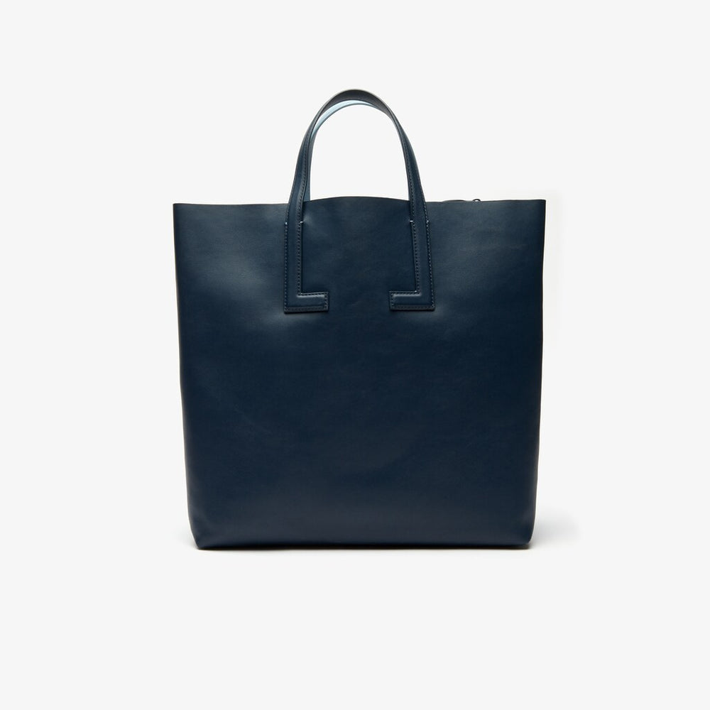 Womens Wo  Reversible Leather Tote Bag with Detachable Strap | Lacoste Arctic Oceania • E67