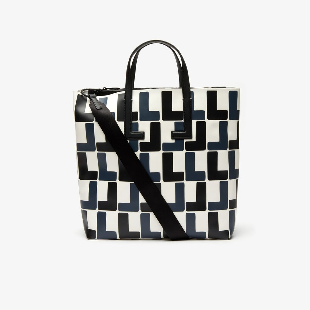 Womens Wo  Fashion Show Monogram Leather Double Tote | Lacoste L Allover • D78