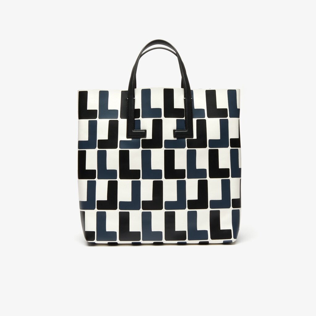Womens Wo  Fashion Show Monogram Leather Double Tote | Lacoste L Allover • D78
