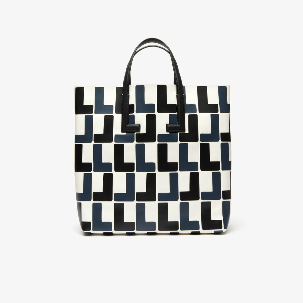 Womens Wo  Fashion Show Monogram Leather Double Tote | Lacoste L Allover • D78