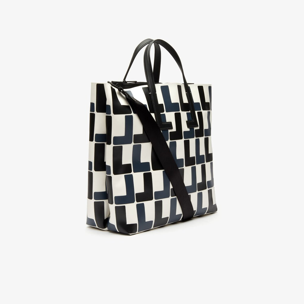 Womens Wo  Fashion Show Monogram Leather Double Tote | Lacoste L Allover • D78