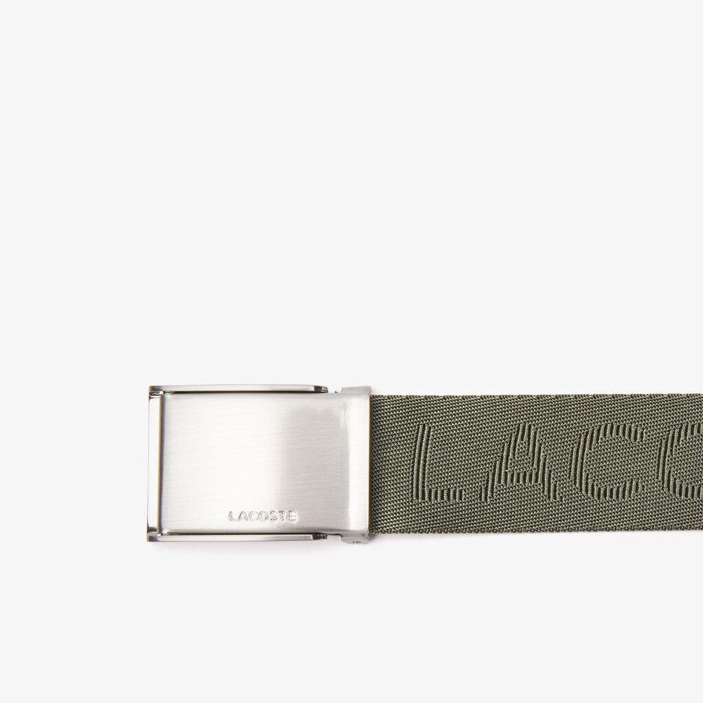 Mens   Lacoste Embossed Woven Belt | Lacoste Thyme • D97