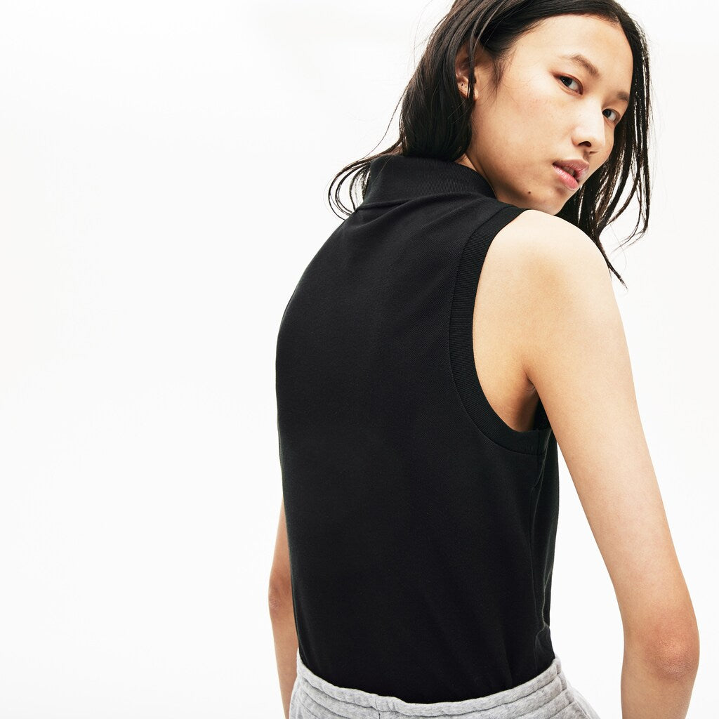 Womens Wo  Sleeveless Cotton Piqué Polo | Lacoste Black • 031