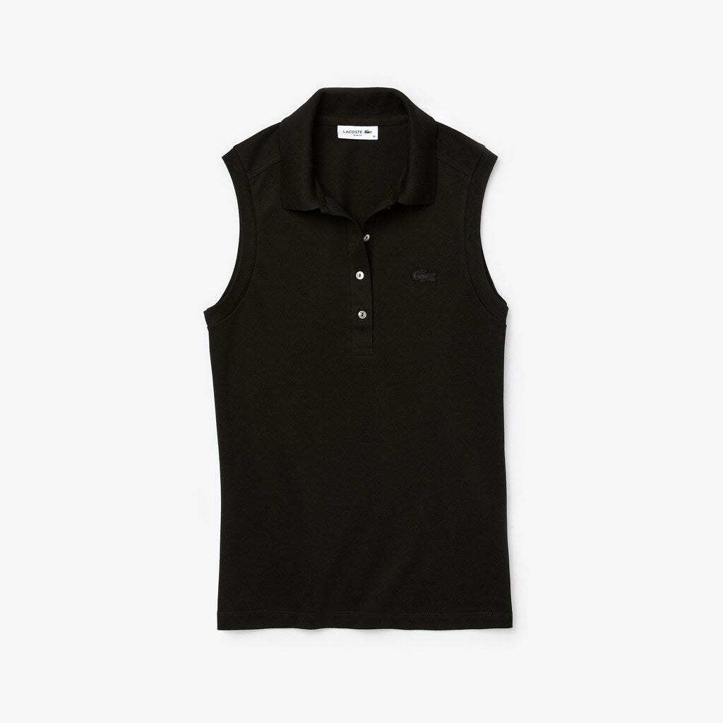 Womens Wo  Sleeveless Cotton Piqué Polo | Lacoste Black • 031