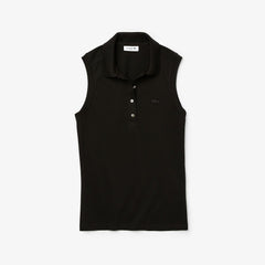 Womens Wo  Sleeveless Cotton Piqué Polo | Lacoste Black • 031