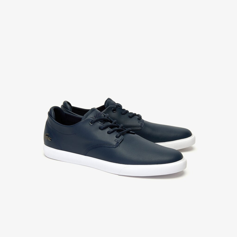 Mens   Esparre Leather Trainers | Lacoste Nvy/Wht • 092
