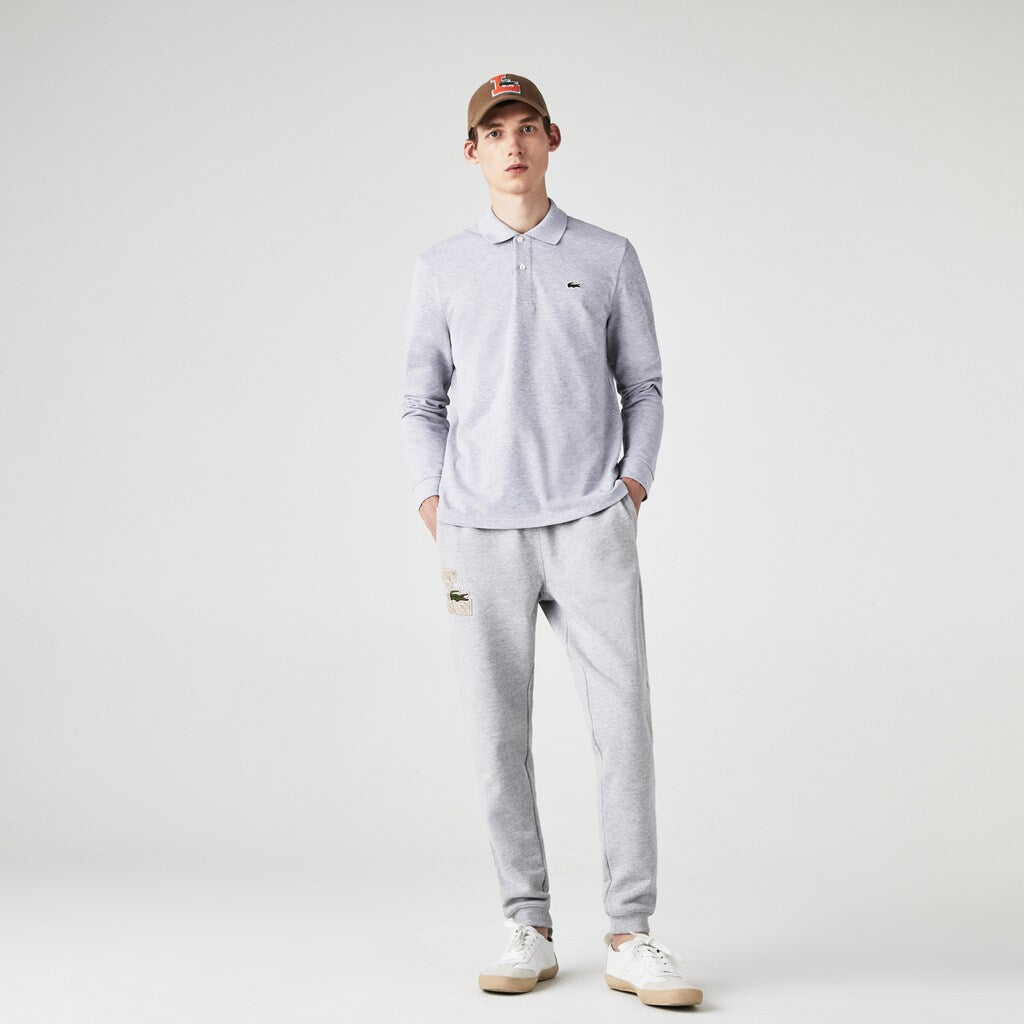 Mens   Long-Sleeve Classic Fit Polo Shirt | Lacoste Grey Chine • Cca