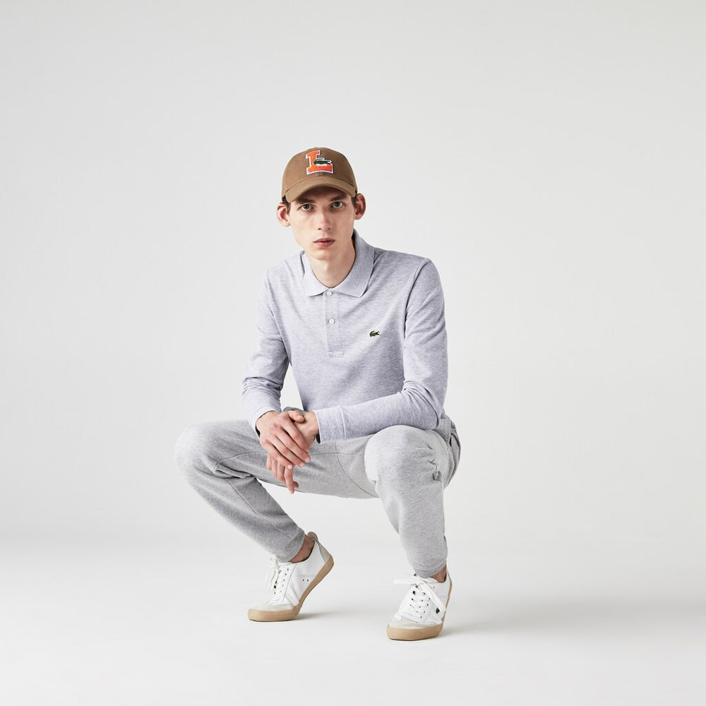 Mens   Long-Sleeve Classic Fit Polo Shirt | Lacoste Grey Chine • Cca