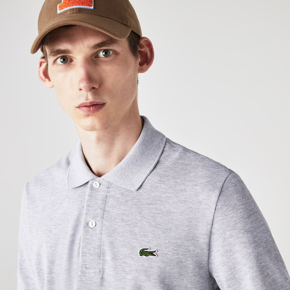 Mens   Long-Sleeve Classic Fit Polo Shirt | Lacoste Grey Chine • Cca