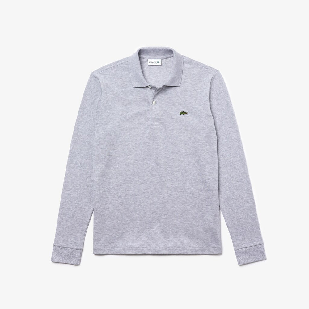 Mens   Long-Sleeve Classic Fit Polo Shirt | Lacoste Grey Chine • Cca