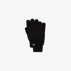 Mens   Ribbed Wool Gloves | Lacoste Black • 031