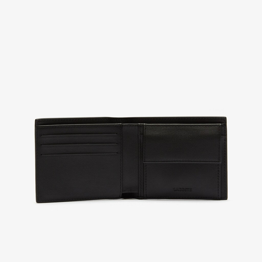 Mens   Bi-fold Leather Wallet | Lacoste Black • 000