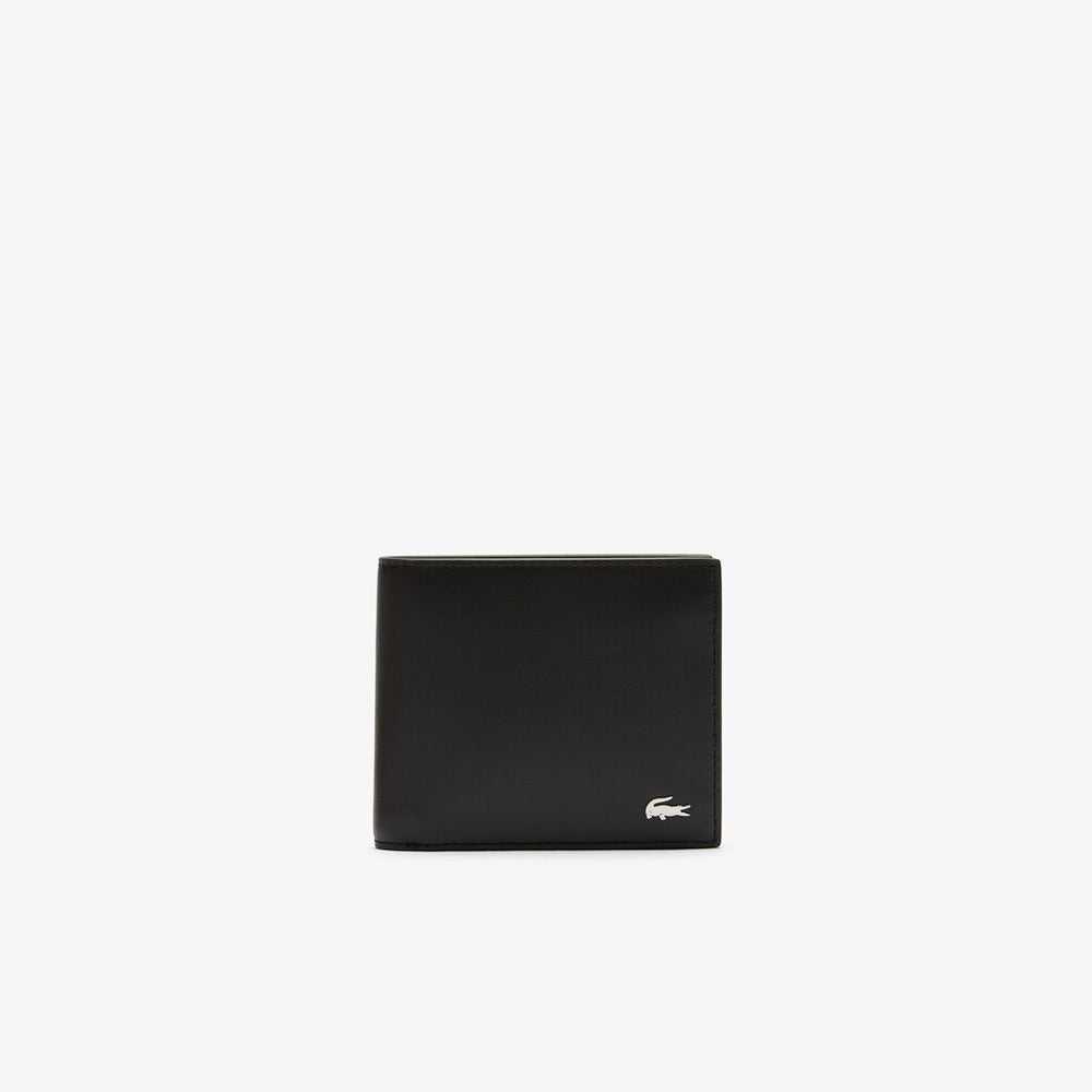 Mens   Bi-fold Leather Wallet | Lacoste Black • 000