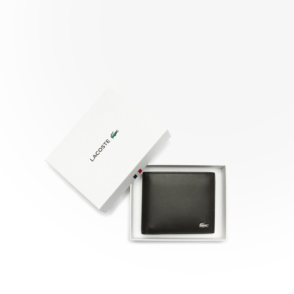 Mens   Bi-fold Leather Wallet | Lacoste Black • 000