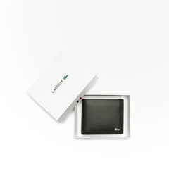 Mens   Bi-fold Leather Wallet | Lacoste Black • 000