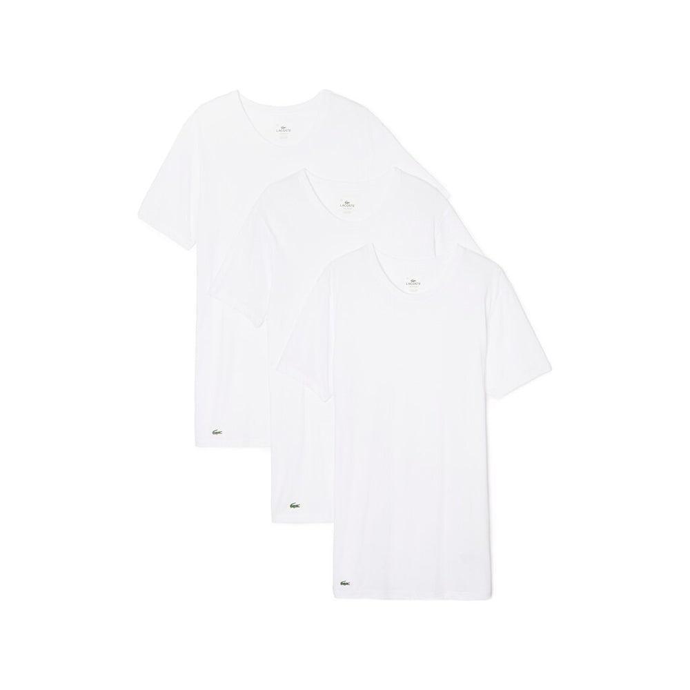 Mens   Cotton 3 Pack Crew Neck T-Shirts | Lacoste White • 100