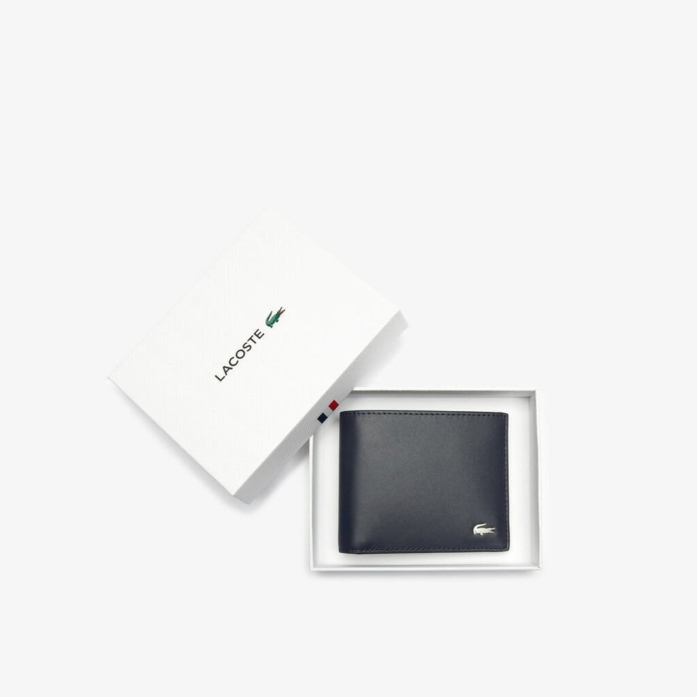 Mens   Bi-fold Leather Wallet | Lacoste Peacoat • 021