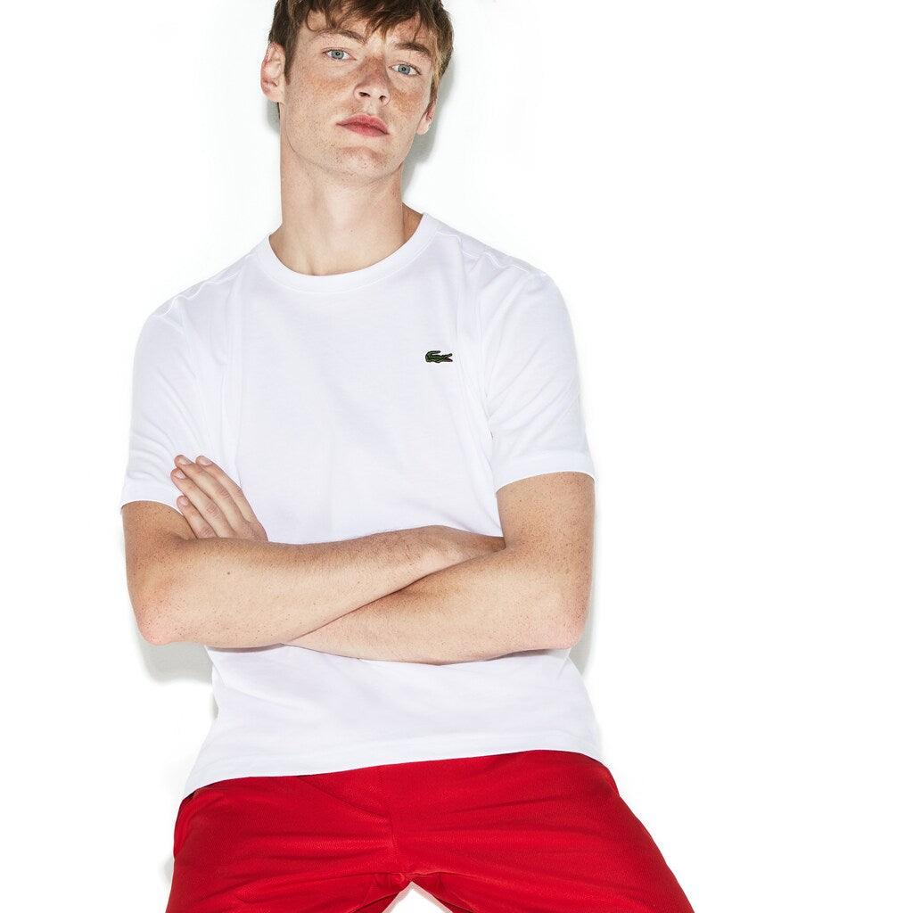 Mens   SPORT Regular Fit Ultra Dry Performance T-shirt | Lacoste White • 001